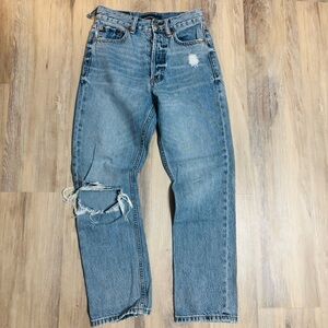 Aeropostale light wash 90’s Super High Rise Straight Jean size 000 button fly